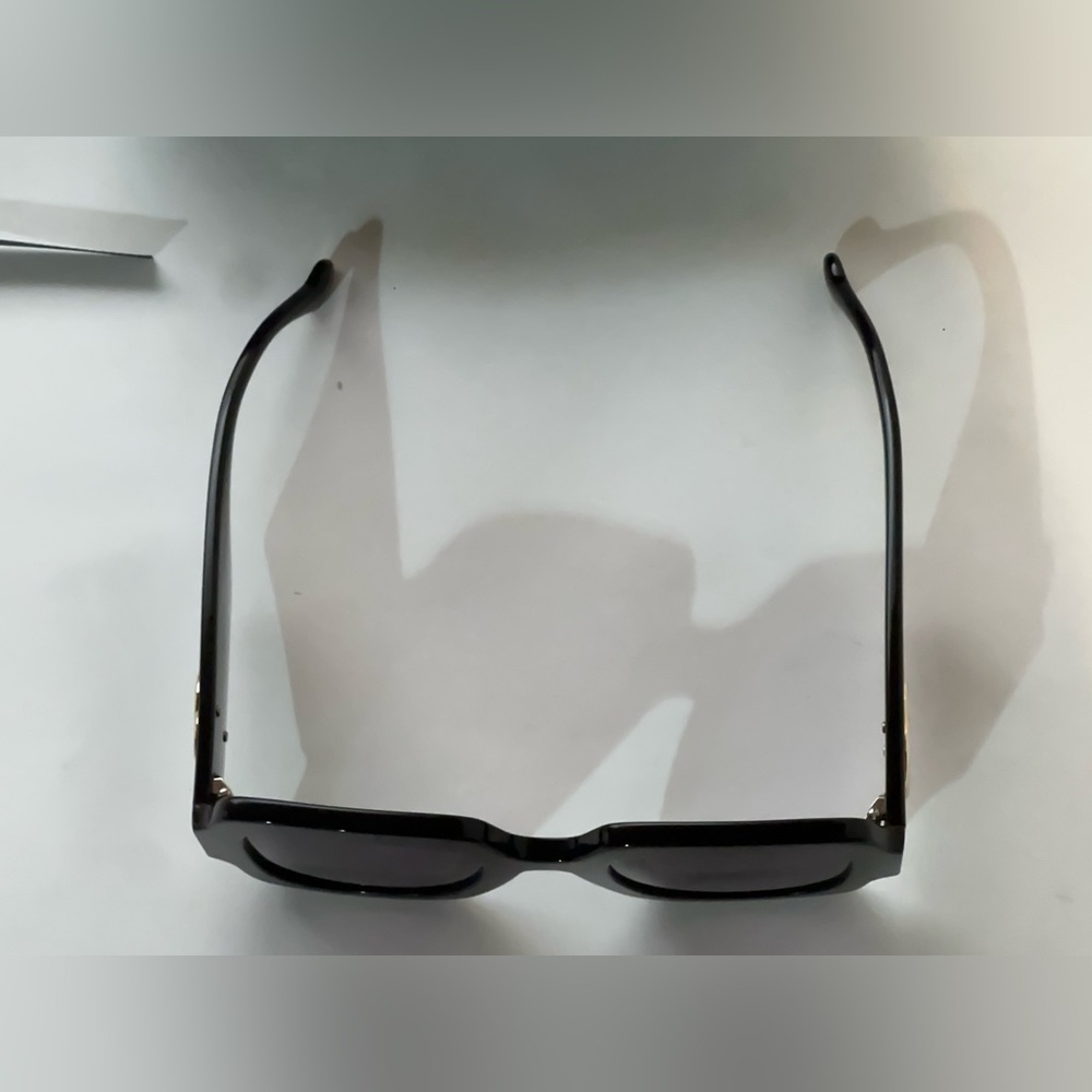 Gucci Sunglasses Black Gold Grey Square Woman’s GG Shades - Picture 4 of 7